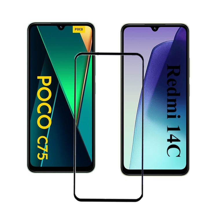 گلس شیشه‌ای آنتی استاتیک مخصوص گوشی Xiaomi Redmi 14C / Poco C75