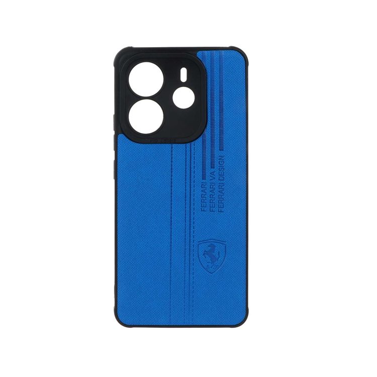 کاور Ferrari طرح چرم سوزنی محافظ لنزدار برای Xiaomi Redmi Note 14